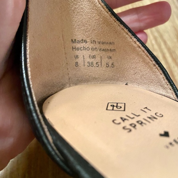 CALL IT SPRING VEGAN LEATHER HEELS ANKLE STRAP BLACK SIZE 8 STILETTO HEELS - Picture 15 of 16